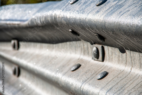 Φωτογραφία Closeup of metal guard rail