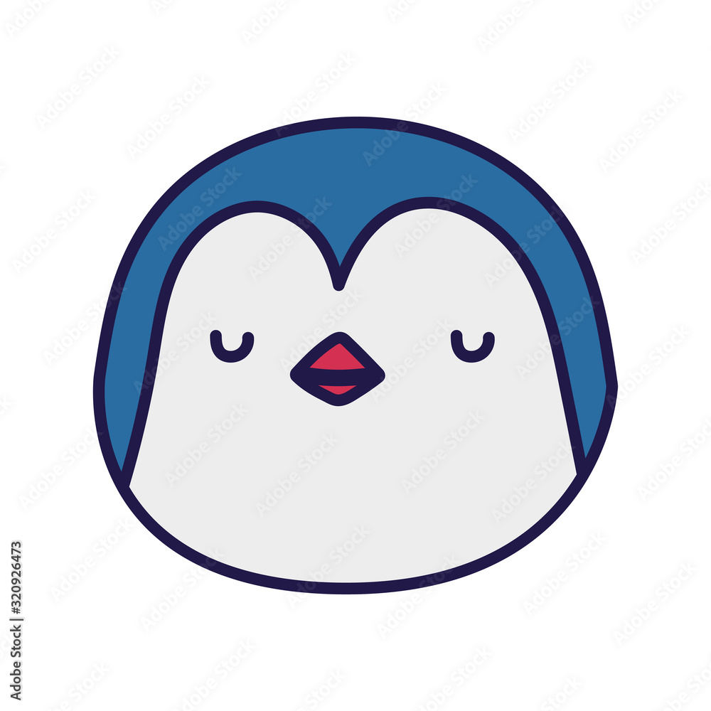 cute penguin face cartoon character on white background cute penguin face cartoon character on white background