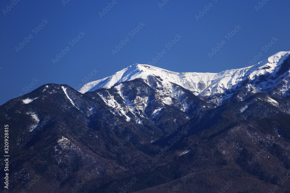 入笠山から　冬の八ヶ岳連峰　硫黄岳