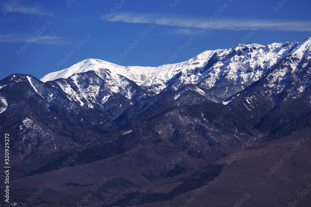 入笠山から　冬の八ヶ岳連峰　硫黄岳と横岳