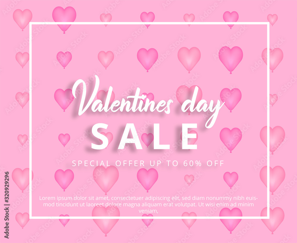 Valentine's Day Sale background with heart patterns background