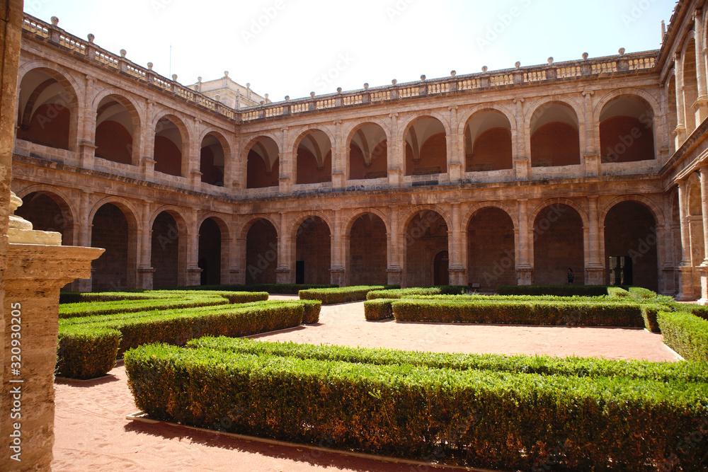 Interior of the cloister of the old monastery of San Miguel de los Reyes, current headquarters of the Valencian Library