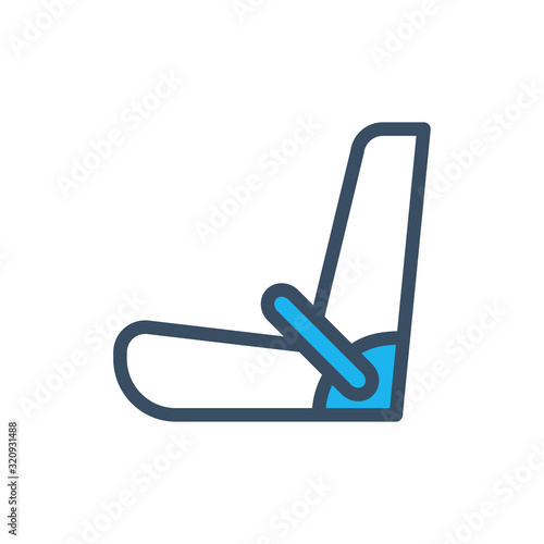 Car seat icon color fill style
