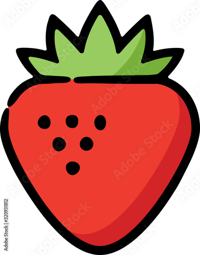 Strawberry Fruit Doodle Sketch Icon