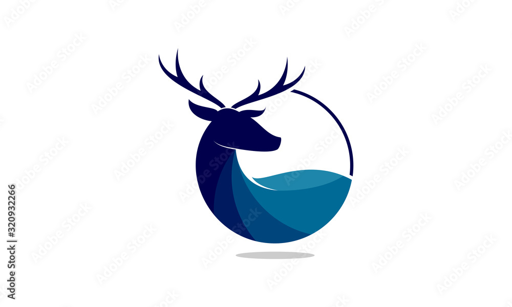 Deer luxury illustration vector logo design Deer luxury illustration vector logo design