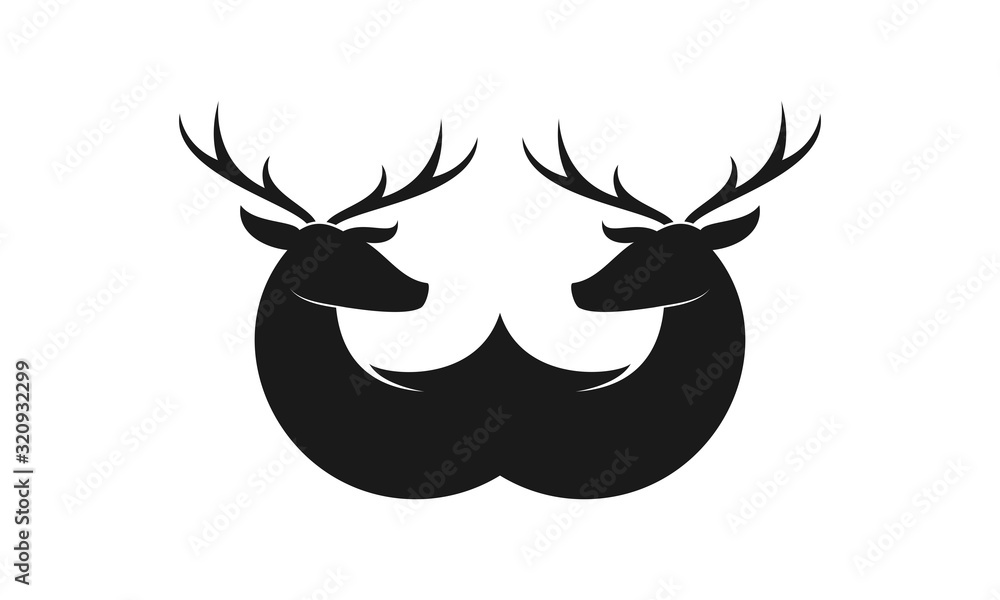 Deer with abstract w simple modern vector logo Deer with abstract w simple modern vector logo