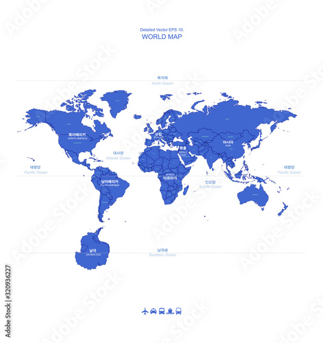 high qulity world map. graphic world map vector. world countries detailed map. 