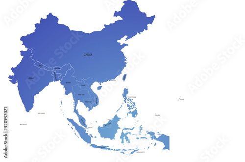 north east asia map of the world by region. graphic design world map. 