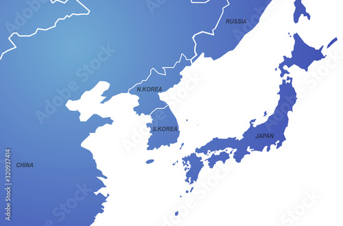 korea map. map of the world by region. graphic design world map.  photo