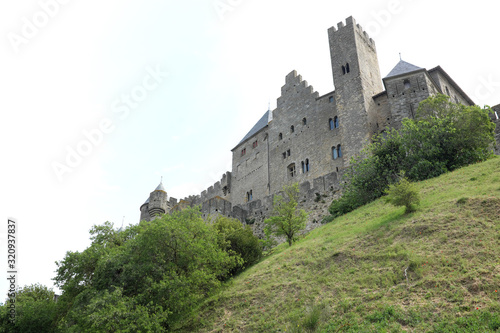 Carcassonne, France - April 27: Capture photo of the castle on April 27, 2017 in Carcassonne, France.