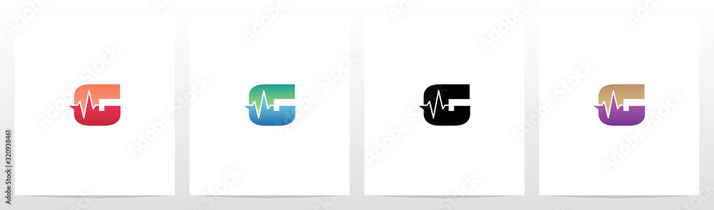 Pulse Line On Letter Logo Design G Pulse Line On Letter Logo Design G