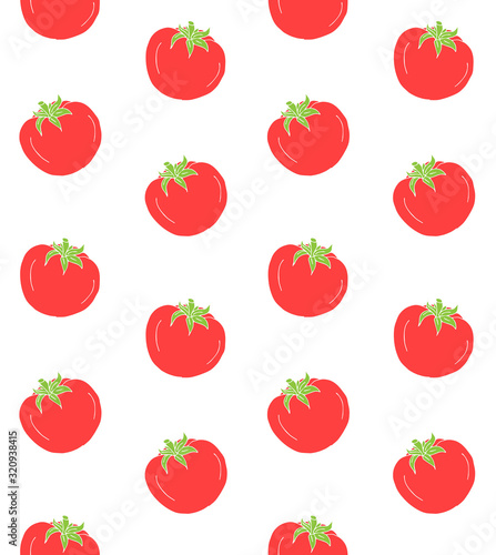 Vector seamless pattern of hand drawn doodle sketch tomato isolated on white background