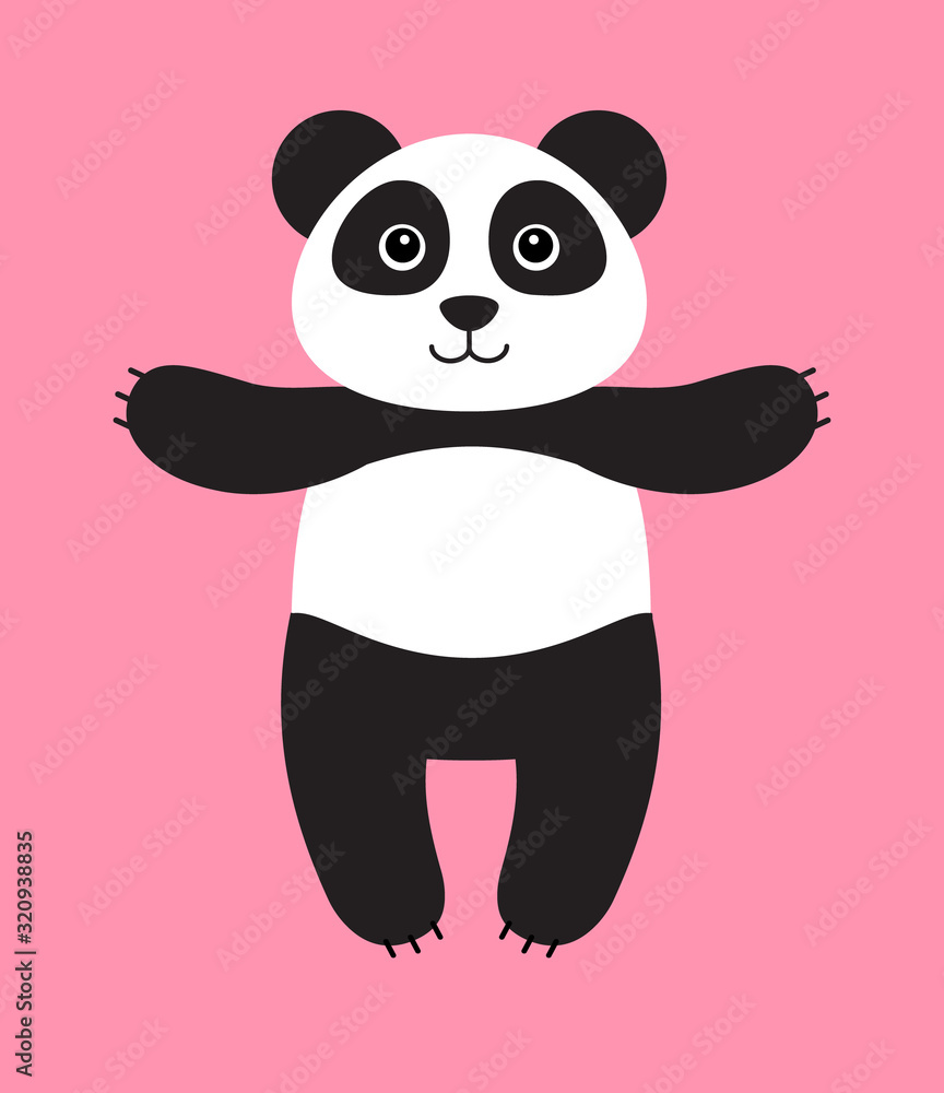 Naklejka premium panda and bamboo