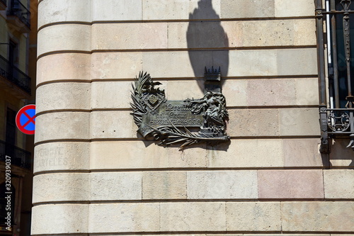 Photography Street view with example buildings in Barcelona, Spain