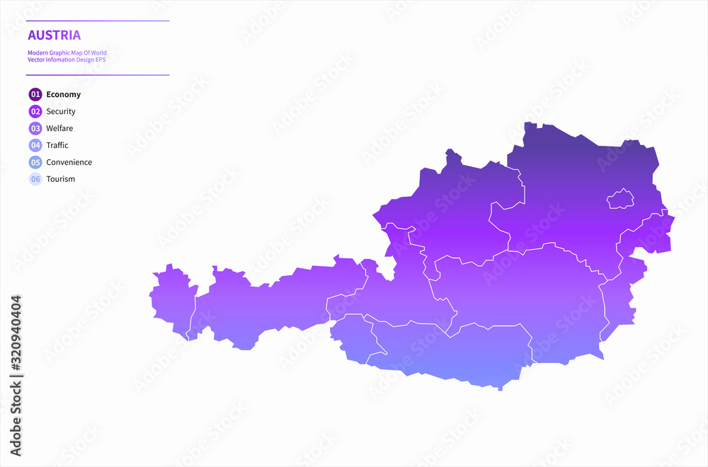 Obraz premium europe countries map. czech map, azerbaijan map, austria map.