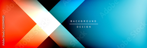 Abstract background - squares and lines composition created with lights and shadows. Technology or business digital template