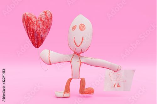 Valentine’s Day Children’s Drawing Concept © OOgImages