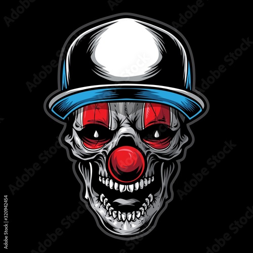 skull clown vector logo illustration