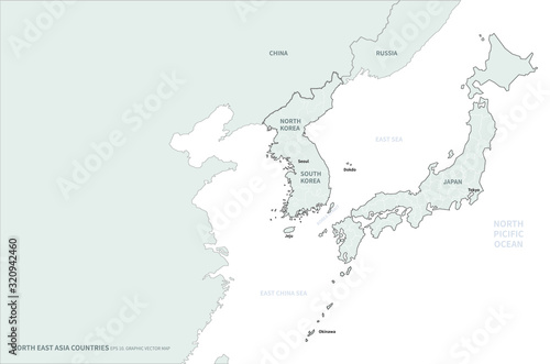 map of korea, dokdo map. vector of korea map.