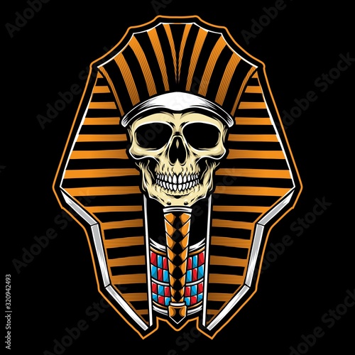pharaoh skull vector logo illustration