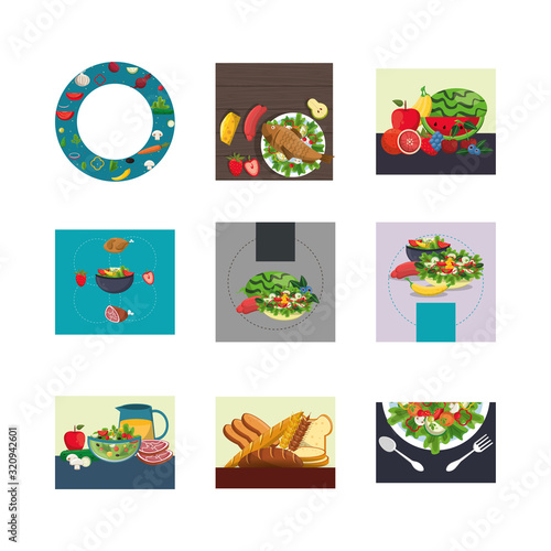 bundle of nutritive healthy food