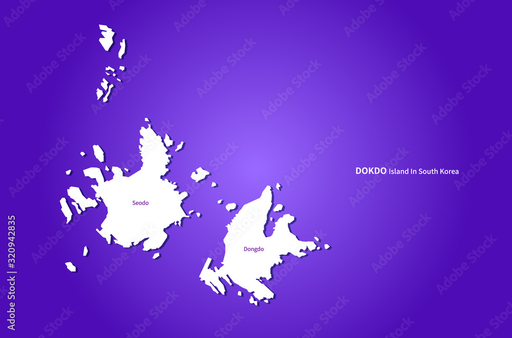 map of korea, dokdo map. vector of korea map.