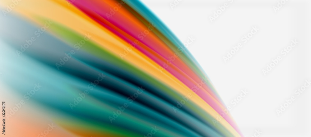 Wave lines abstract background, smooth silk design with rainbow style colors. Liquid fluid color waves. Vector Illustration Wave lines abstract background, smooth silk design with rainbow style colors. Liquid fluid color waves. Vector Illustration
