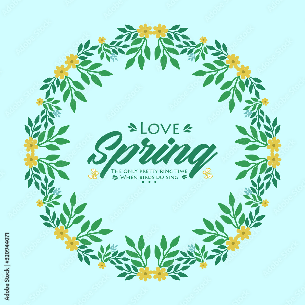 The beauty of leaf and flower frame, for love spring greeting card wallpaper design. Vector
