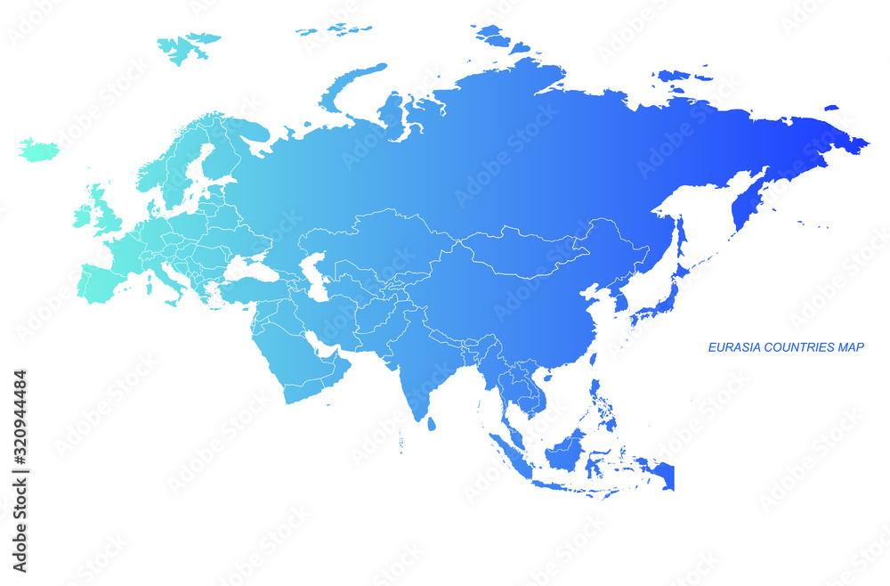 asia countries map. asia map. eurasia map. 