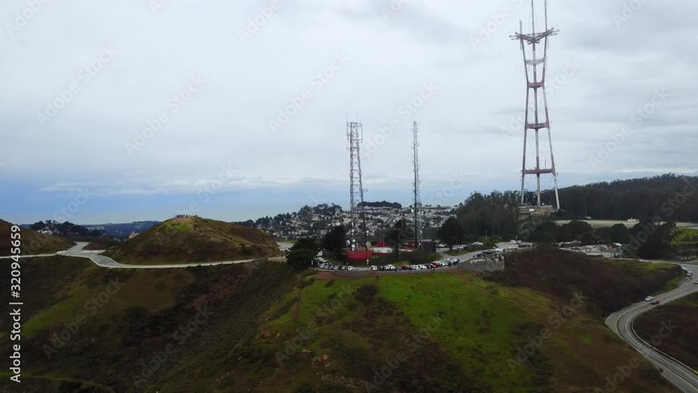 Twin Peaks on a cloudy day shot from a drone. Twin Peaks on a cloudy day shot from a drone.