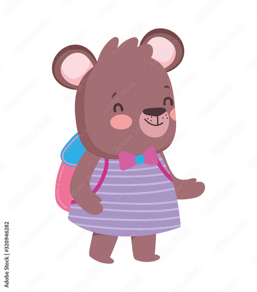 back to school education cute bear female with backpack back to school education cute bear female with backpack