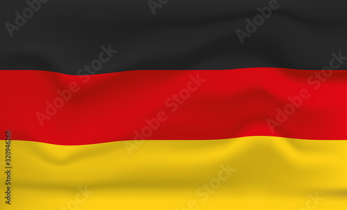 Germany Flag Icon and Logo. World National Isolated Flag Banner and Template. Realistic, 3D Vector illustration Art with Wave Effect