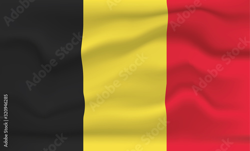 Belgium Flag Icon and Logo. World National Isolated Flag Banner and Template. Realistic, 3D Vector illustration Art with Wave Effect