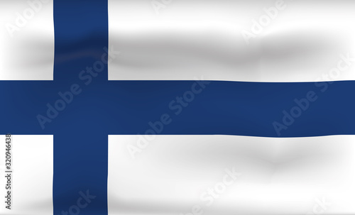 Finland Flag Icon and Logo. World National Isolated Flag Banner and Template. Realistic, 3D Vector illustration Art with Wave Effect