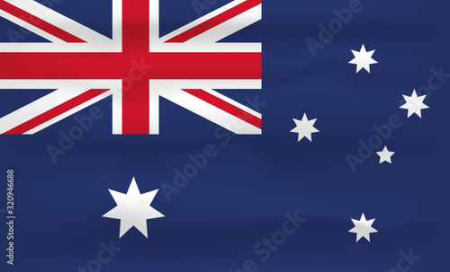 Australia Flag Icon and Logo. World National Isolated Flag Banner and Template. Realistic, 3D Vector illustration Art with Wave Effect
