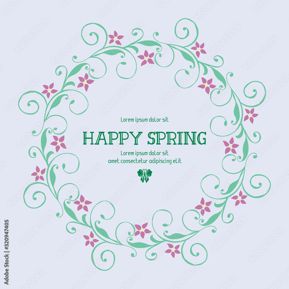 Element design of leaves and wreath frame, for happy spring poster design. Vector Element design of leaves and wreath frame, for happy spring poster design. Vector