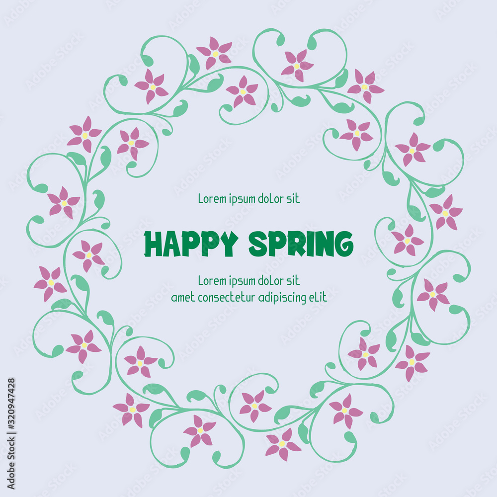 Element design of leaves and wreath frame, for happy spring poster design. Vector Element design of leaves and wreath frame, for happy spring poster design. Vector