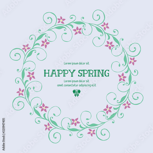 Element design of leaves and wreath frame, for happy spring poster design. Vector