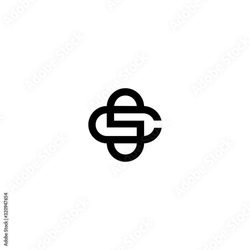 SC CS S C Letter Logo Design Template