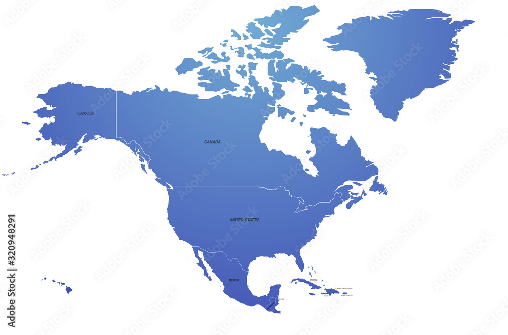 canada and us border map. north america map of the world by region. map ...