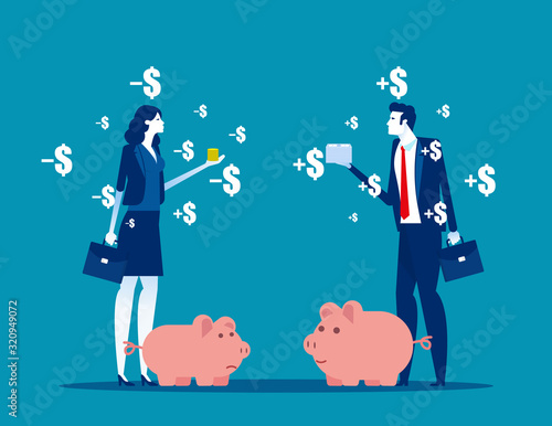 Money fluctuations. Concept currency go up and down. Save money