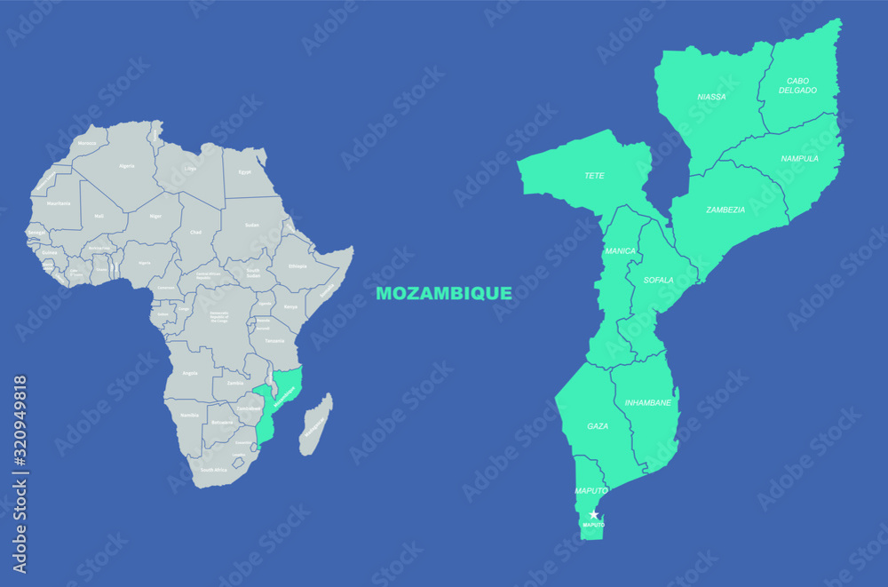 africa map. world map of africa countries. 