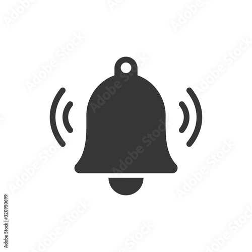 Bell icon vector, Alarm, service handbell sign Isolated on white background. Trendy Flat style for graphic design, logo, Web site, social media, UI, mobile app, EPS10