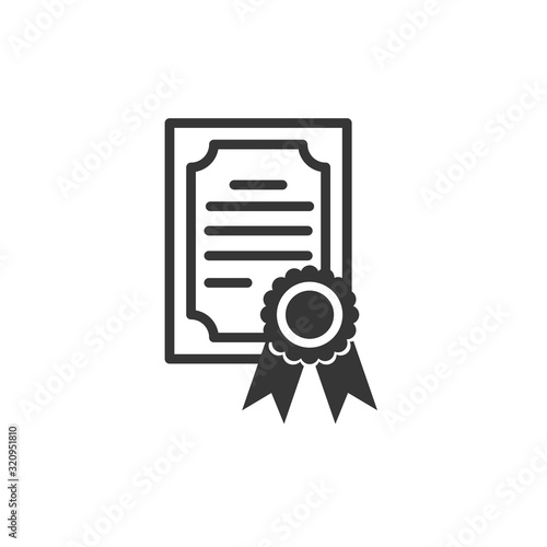 Certificate Icon Vector Illustration. Certificate Symbol Logo Template.