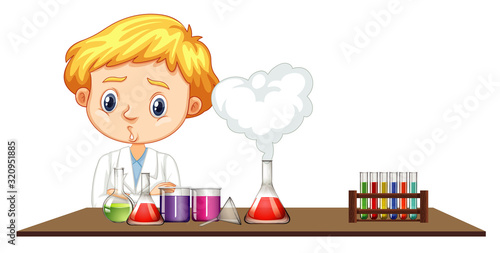 Scientist working with chemical in the lab