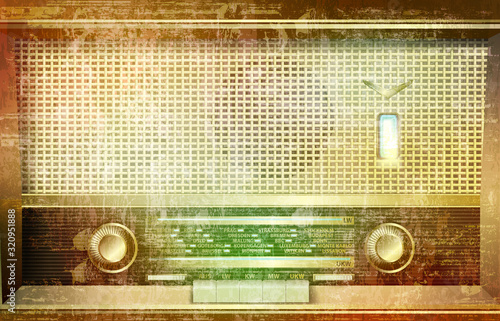 abstract gray grunge vintage sound background retro radio vector illustration