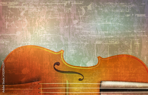 abstract gray grunge vintage sound background violin vector illustration