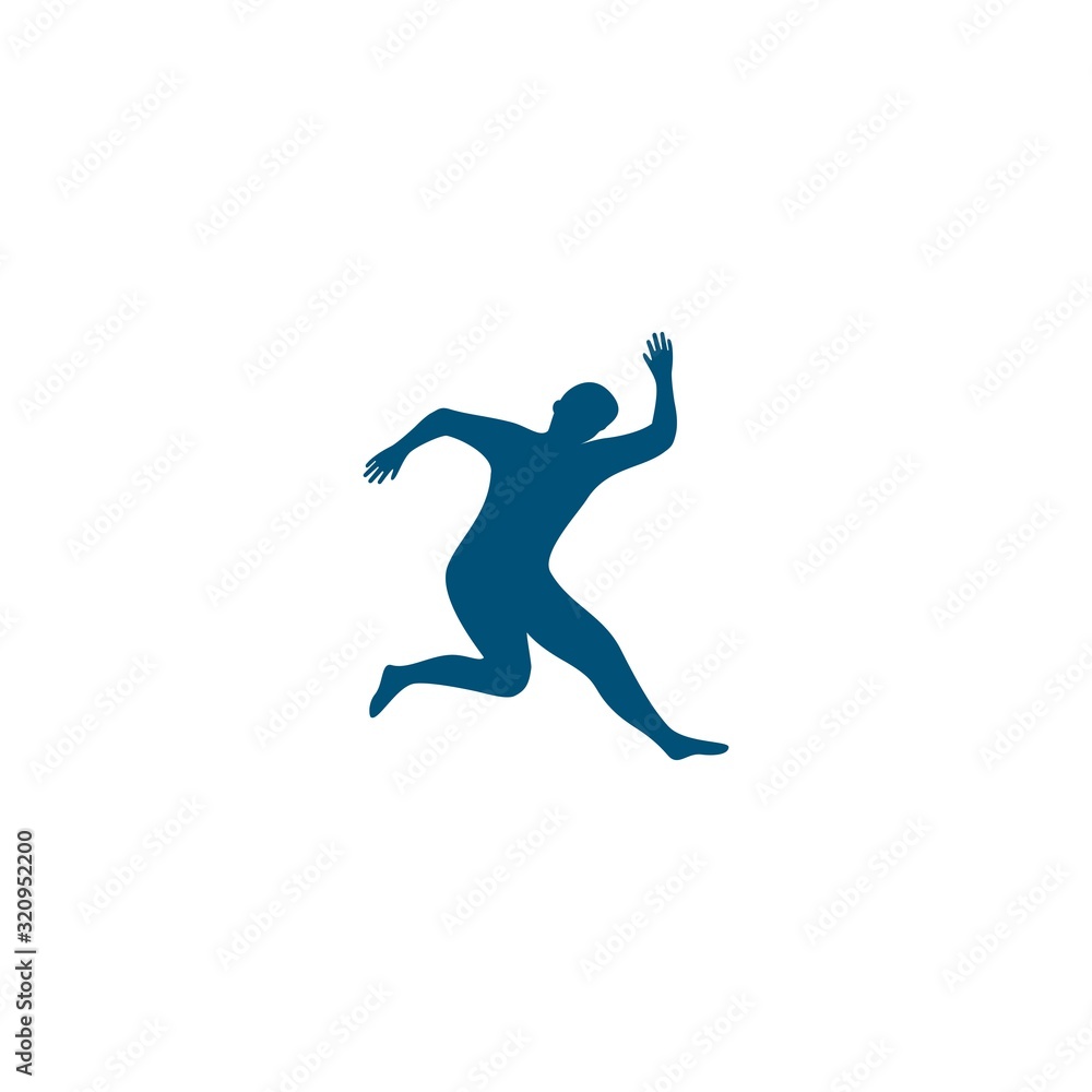Running people silhouette illustration