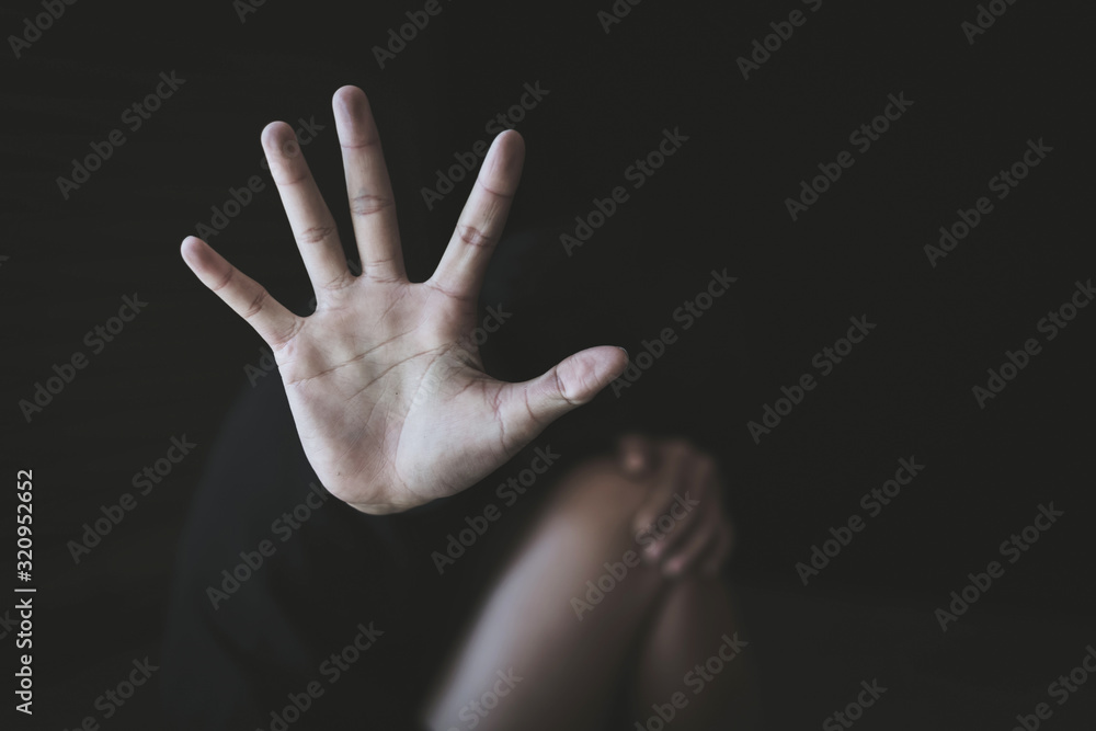 Stop violence and rape concept,concept photo of sexual assault,traumatized young girl Stop violence and rape concept,concept photo of sexual assault,traumatized young girl