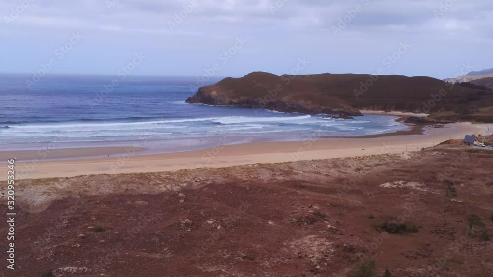 The beautiful Playa Pantin Beach in Spain - wide pan The beautiful Playa Pantin Beach in Spain - wide pan